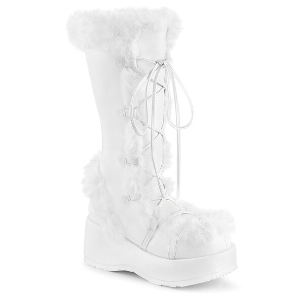 DEMONIA - CUBBY 311 White Platform Boots - Picture 1 of 4